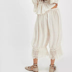 Lace-Patchwork Cropped Bloomers