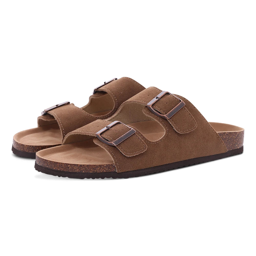 Suede Cork-Footbed Mules