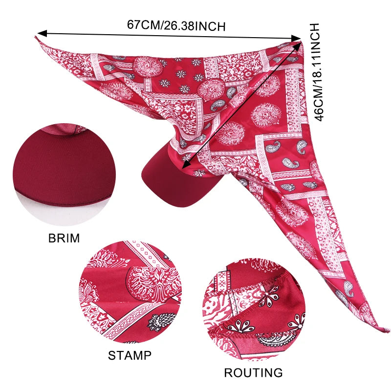 Satin Print Scarf Cap