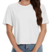TACVASEN UPF 50+ Cropped Cotton T-Shirts Womens Summer Short Sleeve Casual Crew Neck Tops Breathable Sun UV Block Outdoor Tees