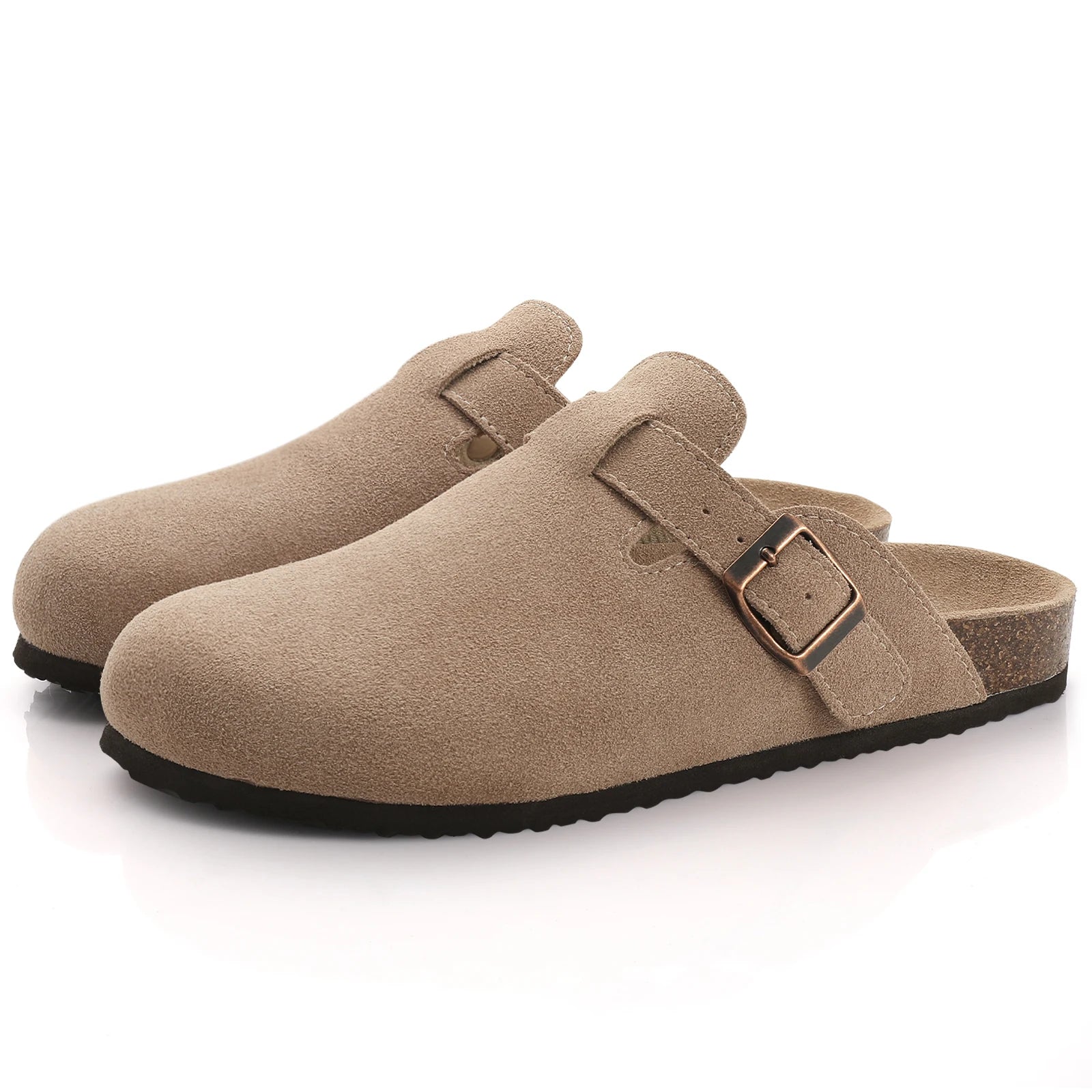 Suede Cork-Footbed Mules