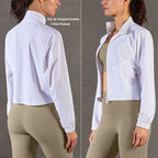 VITALINOVO Women's Athletic Workout Jacket UPF 50+ Long Sleeve Sun Protection Lightweight Shirts Zip Up Cropped Jackets Running