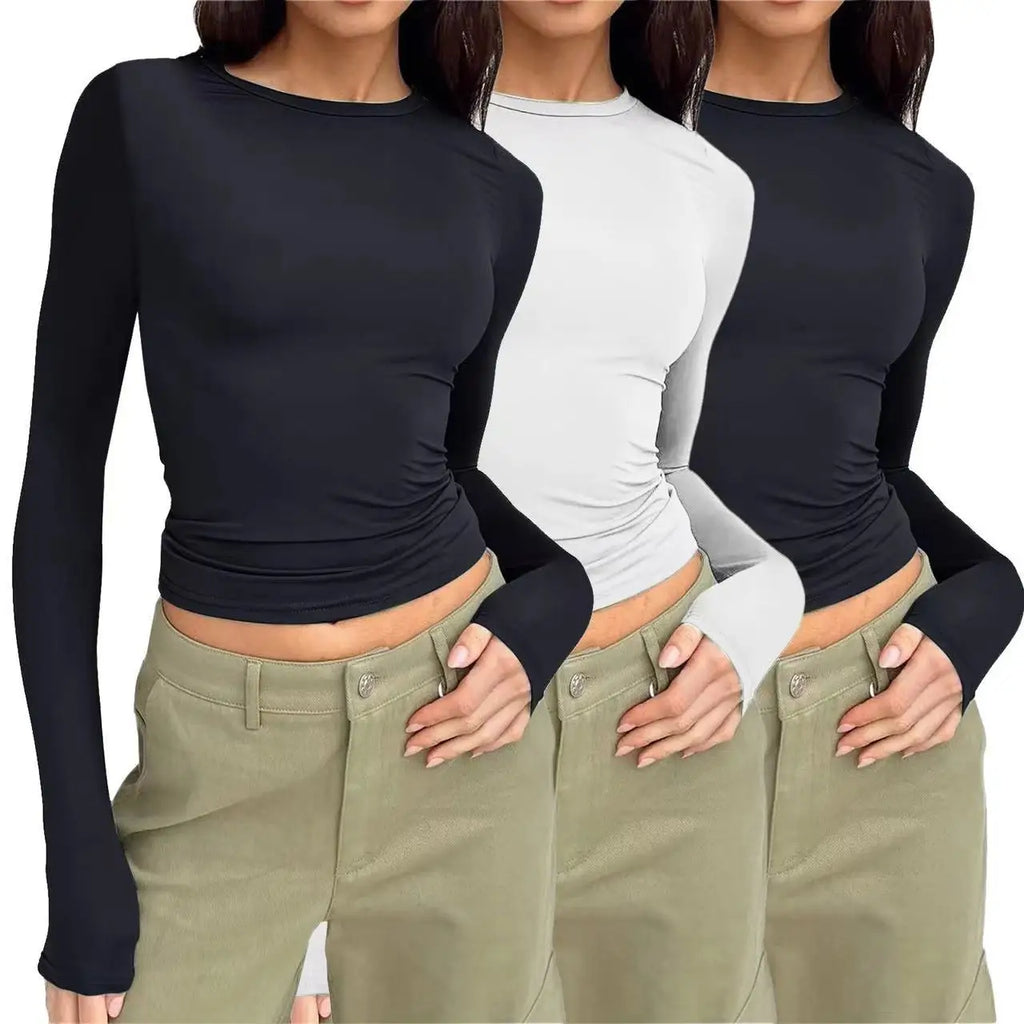 Essential Long-Sleeve Crop Tee