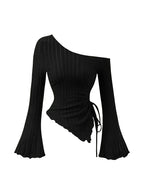 Asymmetric Flare-Sleeve Top