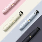 Ultra-light UPF50+ Umbrella Carbon Fiber Sun UV Protection Portable Umbrella Vinyl Folding Rain Parasol Pocket Pencil Umbrella
