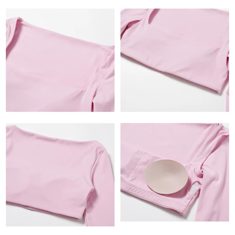 Square-Neck Long-Sleeve Training Top