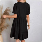 Ruffle Peplum Fit-and-Flare Dress