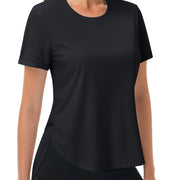 TACVASEN UPF 50+ Workout Tops for Women Short Sleeve Sun Protection Quick Dry Wicking T Shirt Summer Yoga Athletic Running Gym