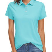 TACVASEN UPF 50+ Short Sleeve Golf Polos Shirts High Elastic Womens Sun Protection T-shirts Quick Dry Workout Tee Pullover Tops