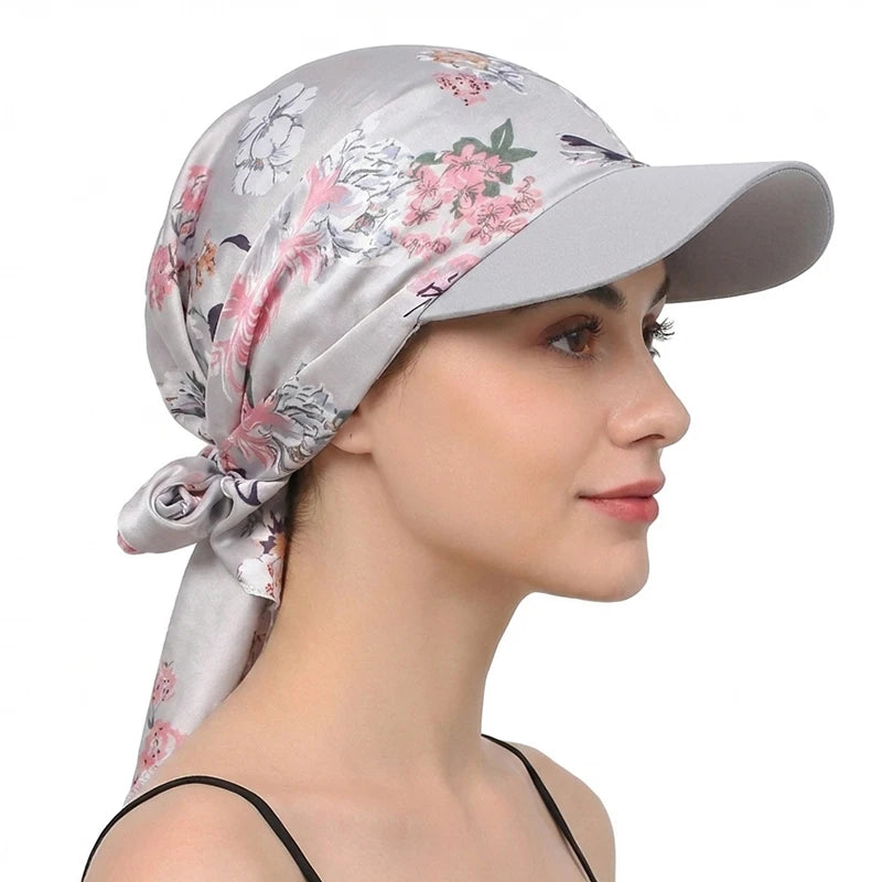 Satin Print Scarf Cap