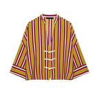 Striped Shirt & Wide-Leg Pants Set
