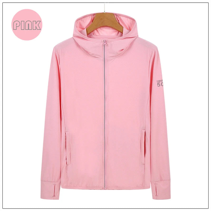 UPF50+ Sun Protection Jacket for Men and Women Sports Clothing Ice Silk skin Coat for Walking Travel and Fishing Sports
