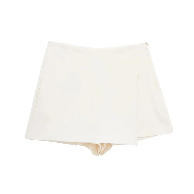 Asymmetric High-Waist Skort