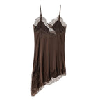 Satin-Look Lace Mini Dress