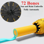72 Bones Super Strong Windproof Automatic Folding Men Umbrella Reinforced Large Rainproof Sun Protection Umbrellas Women
