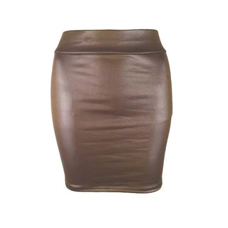 Matte Faux-Leather Mini Skirt