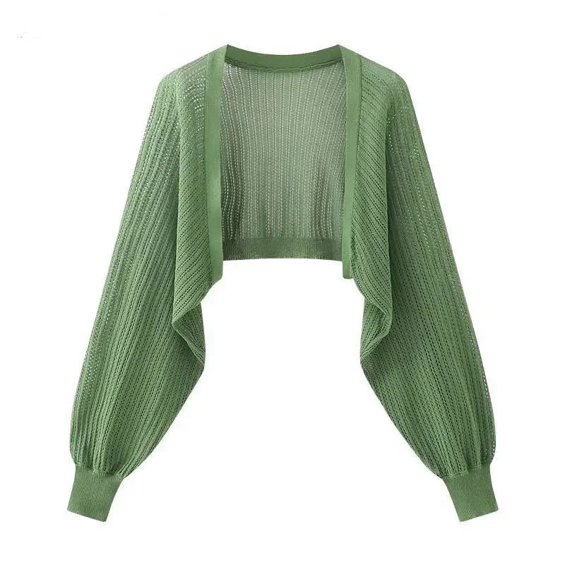 Airlight Cropped Knit Cardigan