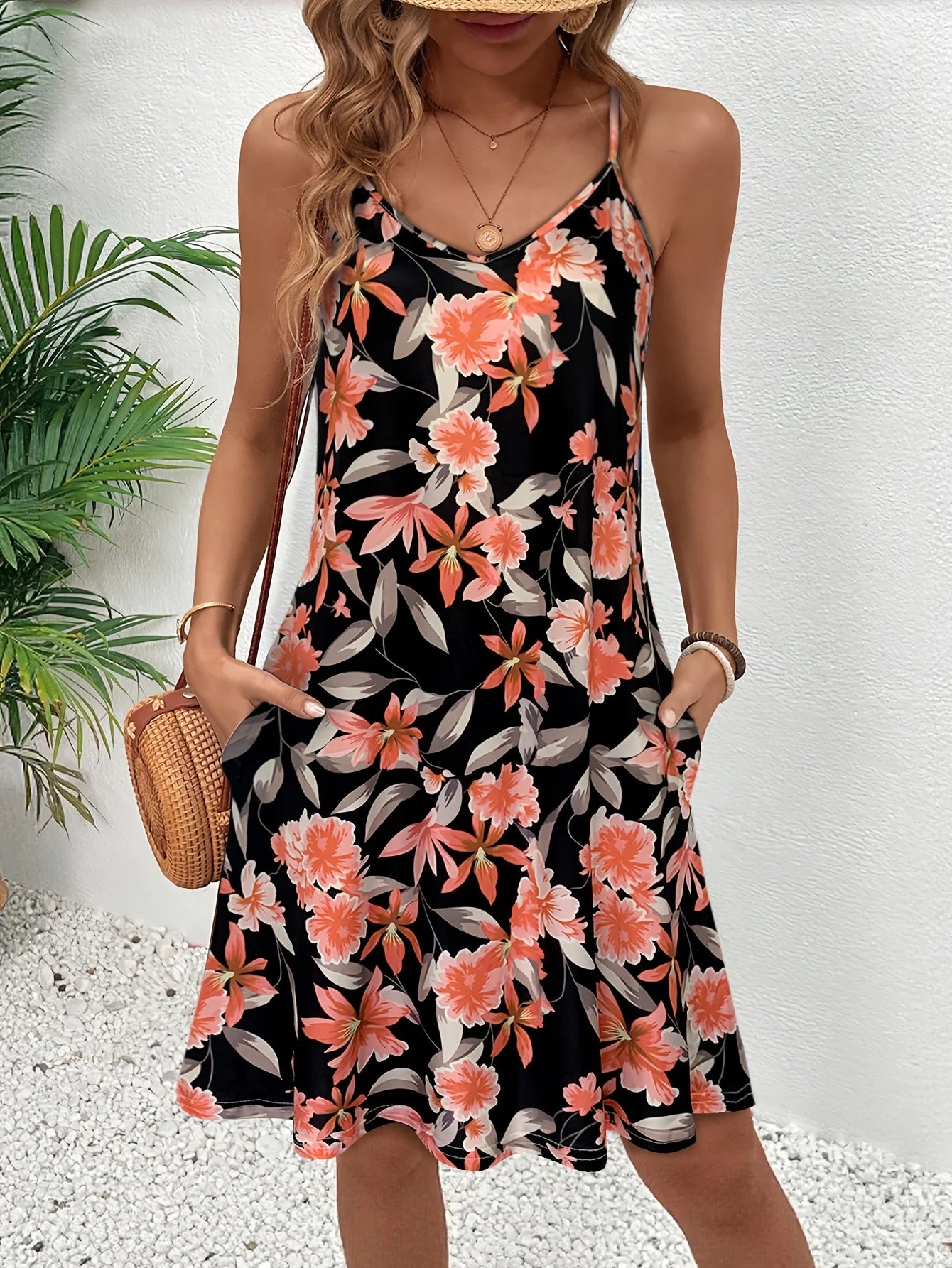 Pocket A-Line Floral Sundress