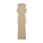 Cross-Front Cut-Out Midi Dress