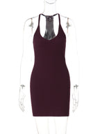 Ribbed Halter Bodycon Mini Dress