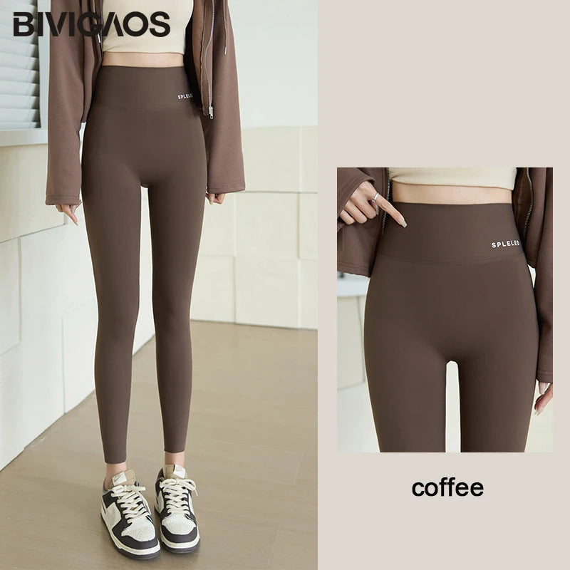 BIVIGAOS Summer Letters Ultra-Thin Shark Leggings Women High Waist Tight Fitness Leggings Seamless Sexy Sun Protection Leggings