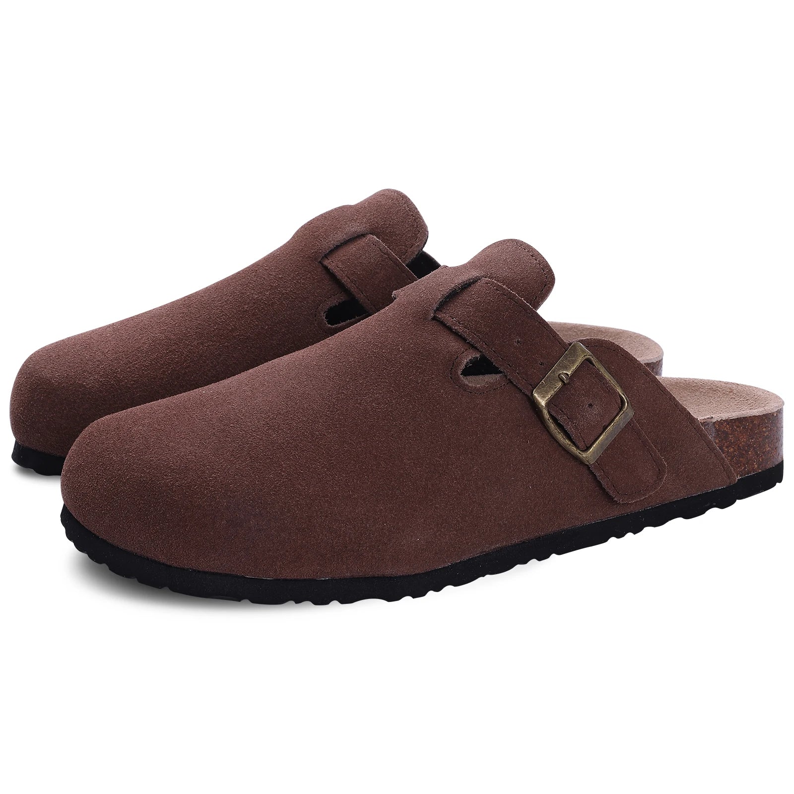 Suede Cork-Footbed Mules