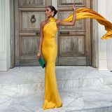 Off-Shoulder Halter Maxi Dress