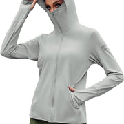 TRVLWEGO Women's Cycling Jacket SPF 50+ Sun Protection Long Sleeve Hiking Running Outdoor Zip Up Hoodie Shirts with Pockets