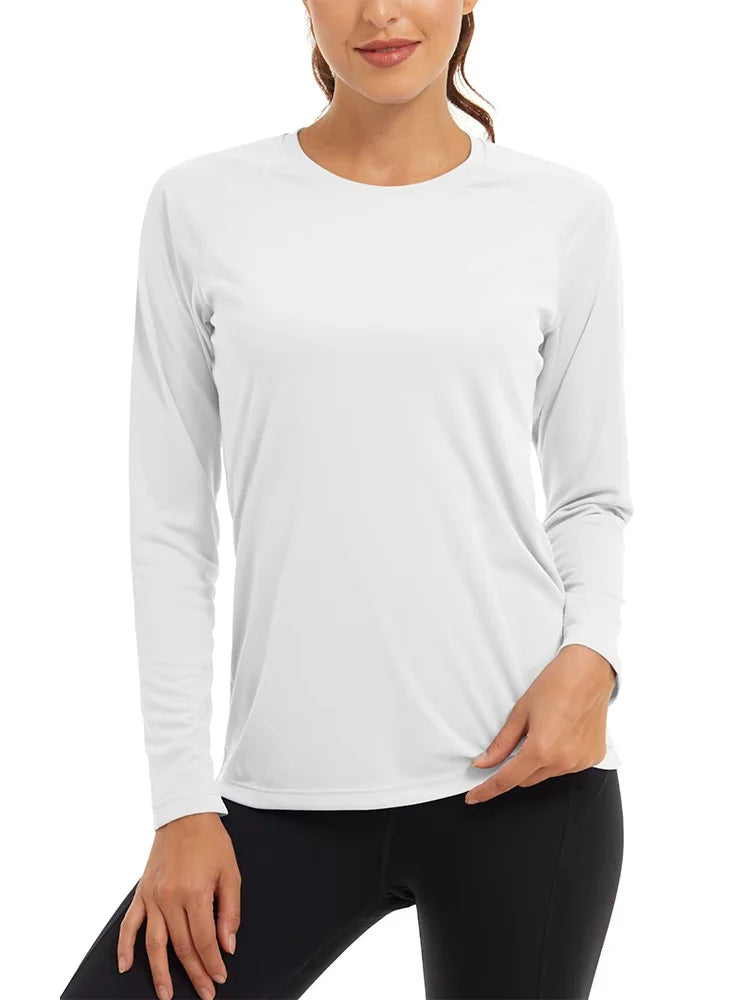 KEFITEVD Quick Dry Women's UPF 50+ Long Sleeve T-Shirts Skin Sun/UV Protection Breathable Lightweight Swim Outdoor Hiking Shirts