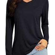 TACVASEN Summer UPF 50+ Long Sleeve T-Shirts Womens Sun Protection V Neck Fashion Tee Shirts Quick Dry Outdoor Hiking Pullover