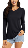 TACVASEN Summer UPF 50+ Long Sleeve T-Shirts Womens Sun Protection V Neck Fashion Tee Shirts Quick Dry Outdoor Hiking Pullover
