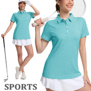 TACVASEN 4 Buttons Polos T-Shirts Womens Summer Short Sleeve Athletic Golf Polos Tee Shirts Sports Casual Work Pullover T-shirts