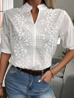 Floral Embroidered Lace Blouse