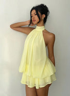 Halter Tie-Waist Backless Mini Dress