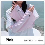 UPF 50+ Breathable Ice Silk Sleeve Guards Loose Fit Summer UV Protection Cooling Arm Sleeves for Driving/Cycling
