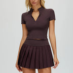 Aurelia Sun Zip Polo & Pleated Skort Set – Sky Blue – image 1