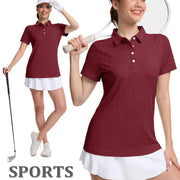 TACVASEN 4 Buttons Polos T-Shirts Womens Summer Short Sleeve Athletic Golf Polos Tee Shirts Sports Casual Work Pullover T-shirts