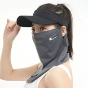 Durable UV Protection Sunscreen Face Veil Breathable Sunshade Ice Silk Face Mask Ear Hanging Summer Face Cover