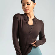 Trendy Women's Long-sleeved Tight Sunscreen Yoga Suit, Stylish Fitness Running Yoga Sports Jacket