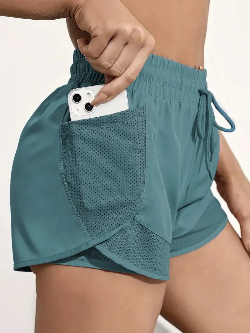 Aurelia Sun 2-in-1 Pocket Training Shorts – Blue – image 9