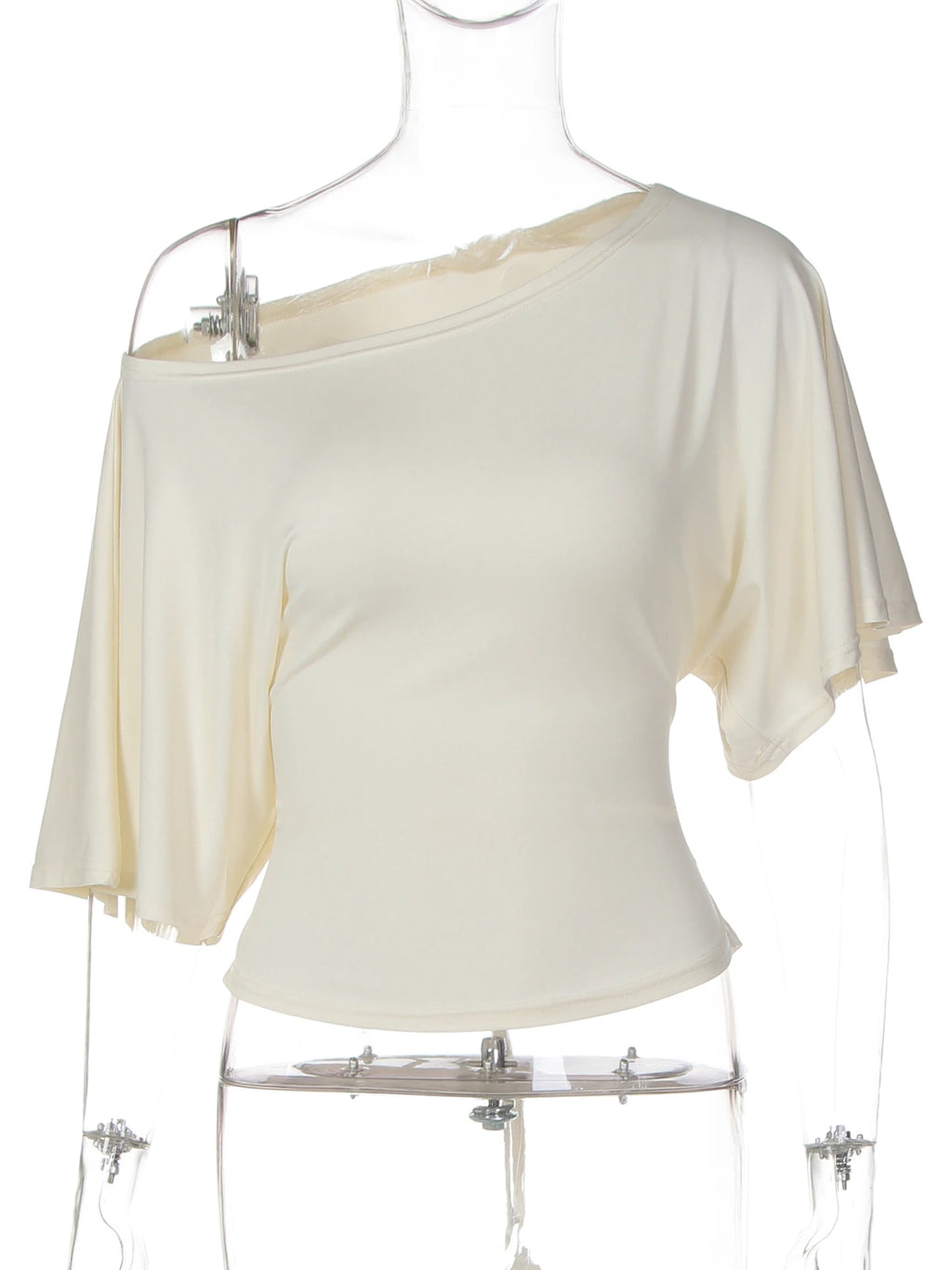 Lace Short-Sleeve Oversized Crop T-Shirt