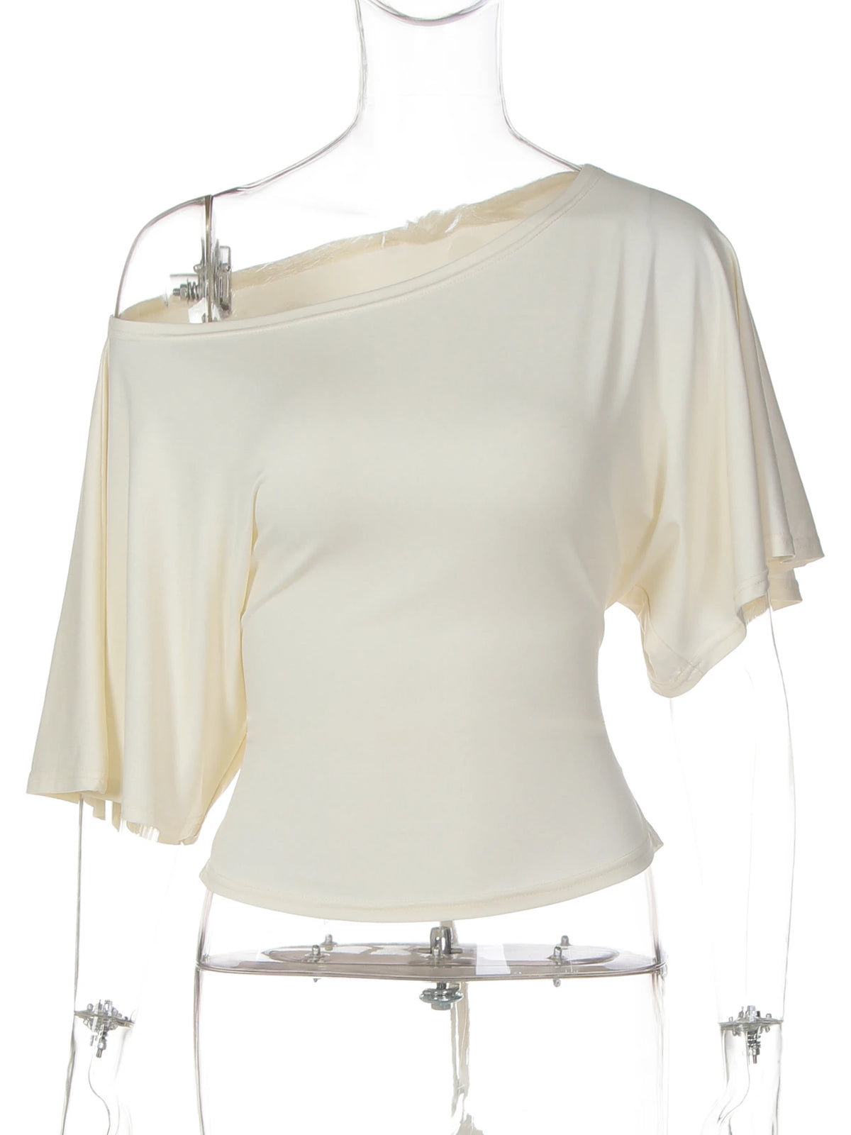 Lace Short-Sleeve Oversized Crop T-Shirt