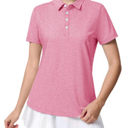 TACVASEN 4 Buttons Polos T-Shirts Womens Summer Short Sleeve Athletic Golf Polos Tee Shirts Sports Casual Work Pullover T-shirts