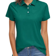 TACVASEN UPF 50+ Short Sleeve Golf Polos Shirts High Elastic Womens Sun Protection T-shirts Quick Dry Workout Tee Pullover Tops