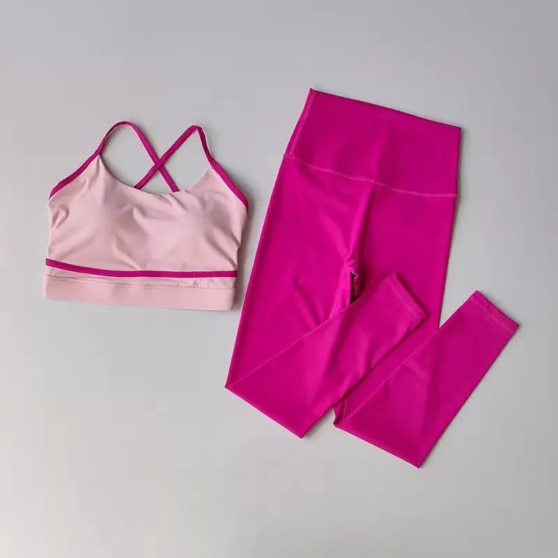 Aurelia Sun High-Waist Yoga Set – Pink – image 9