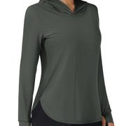 TACVASEN UPF80+ Summer UV Protection Hoodie Womens Outdoor Hiking SunBlock Pullover Tops Quick Dry Breathable Lightweight Shirts