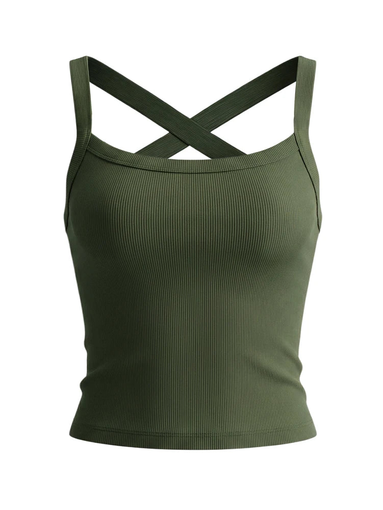 Cross-Strap Low-Neck Camisole