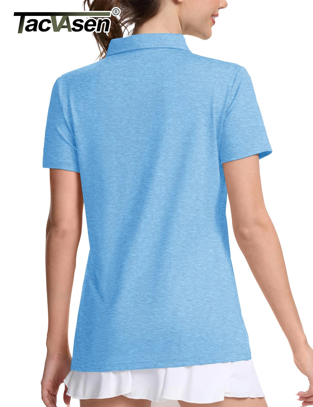 TACVASEN 4 Buttons Polos T-Shirts Womens Summer Short Sleeve Athletic Golf Polos Tee Shirts Sports Casual Work Pullover T-shirts