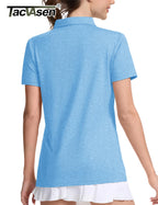 TACVASEN 4 Buttons Polos T-Shirts Womens Summer Short Sleeve Athletic Golf Polos Tee Shirts Sports Casual Work Pullover T-shirts