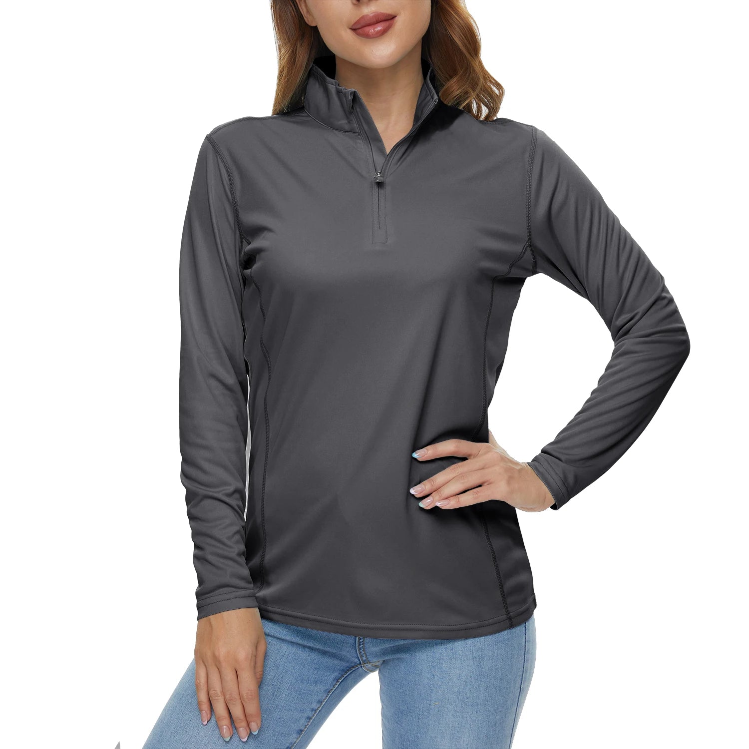 TACVASEN UPF50+ Sneldrogende prestatie-T-shirts met lange mouwen Dameszonbescherming Hardlopen Wandelen Vissen T-shirts Tops Outdoor
